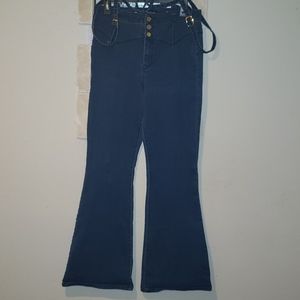 BEBE Bell Bottom Jean's w/ suspenders